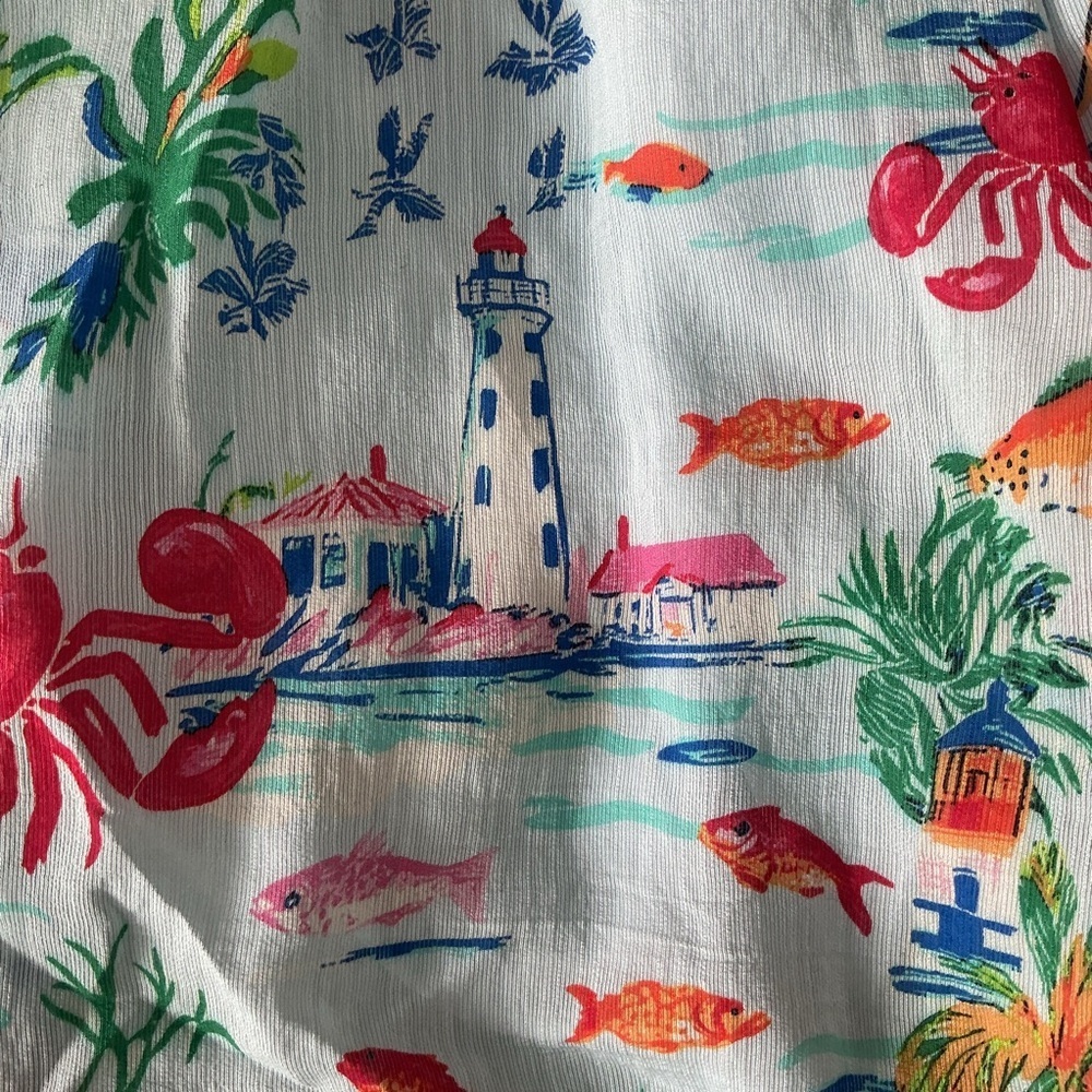 Maeve Anthropologie Halter Swing Mini Dress Sea Life Size Medium - Picture 4 of 8